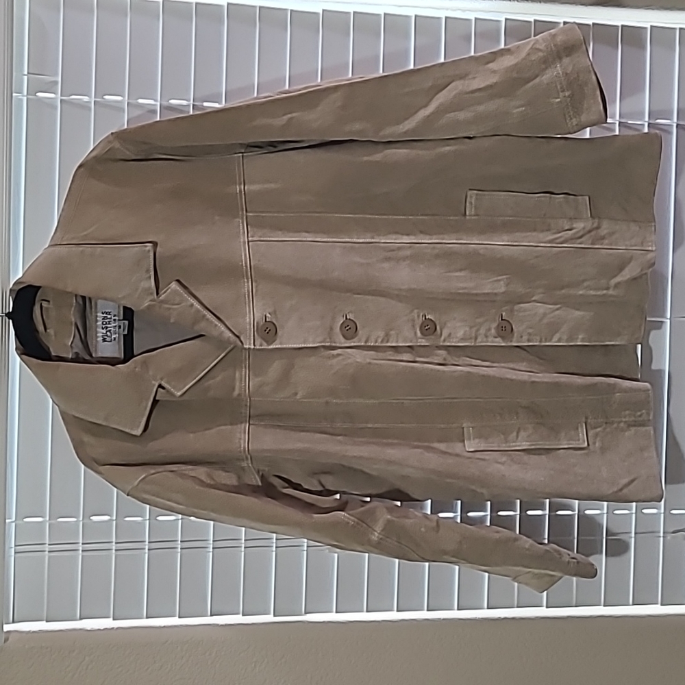 Vintage 90s Men's Wilson Tan Suede Button Front  Jacket Size Medium